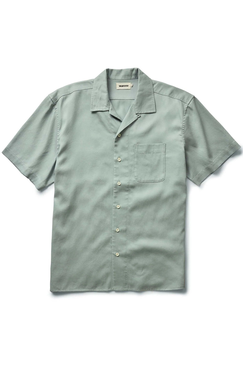 taylor stitch hawthorne ss shirt surf green linen flatlay