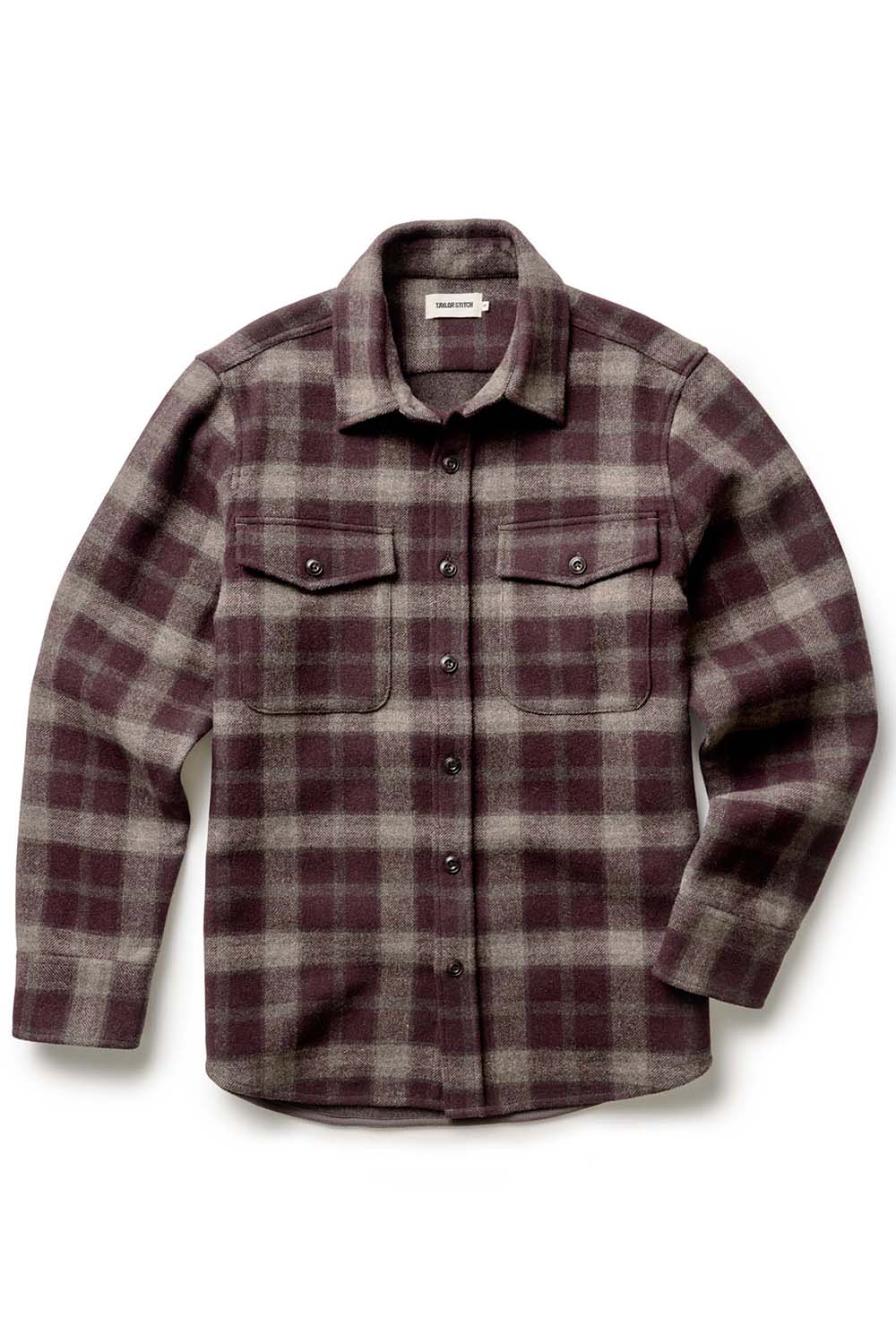 Taylor Stitch - Maritime Shirt Jacket - Burgundy Plaid Wool - Flatlay
