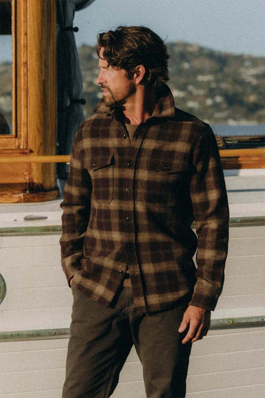 Taylor Stitch - Maritime Shirt Jacket - Burgundy Plaid Wool - Model