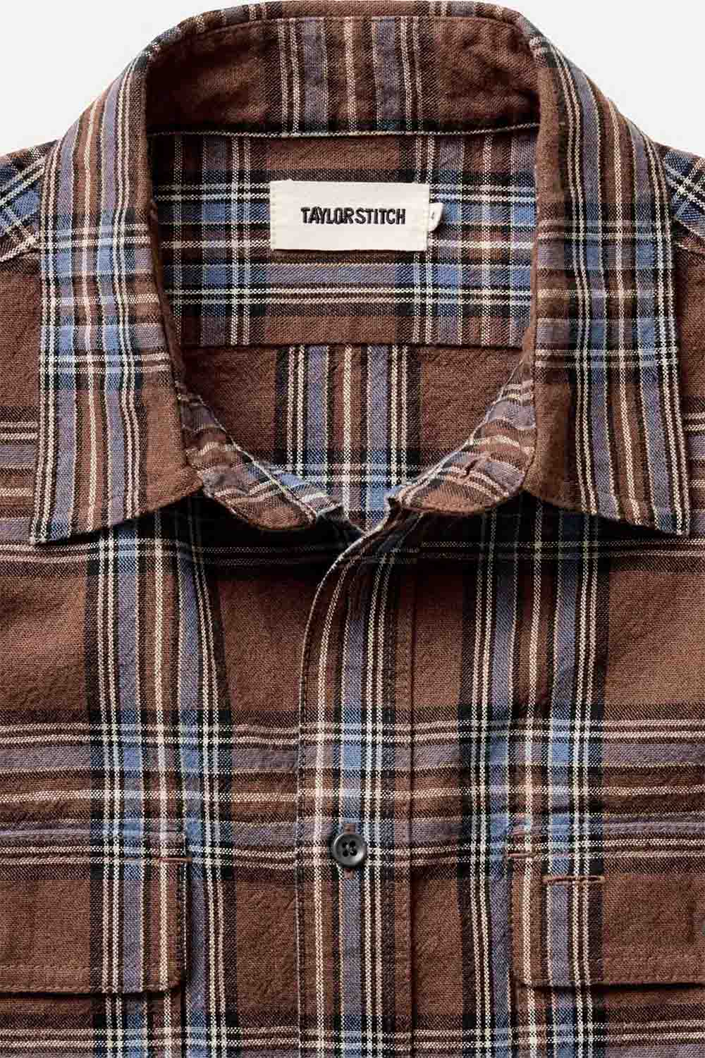 taylor stitch the craftsman shirt brick plaid collar