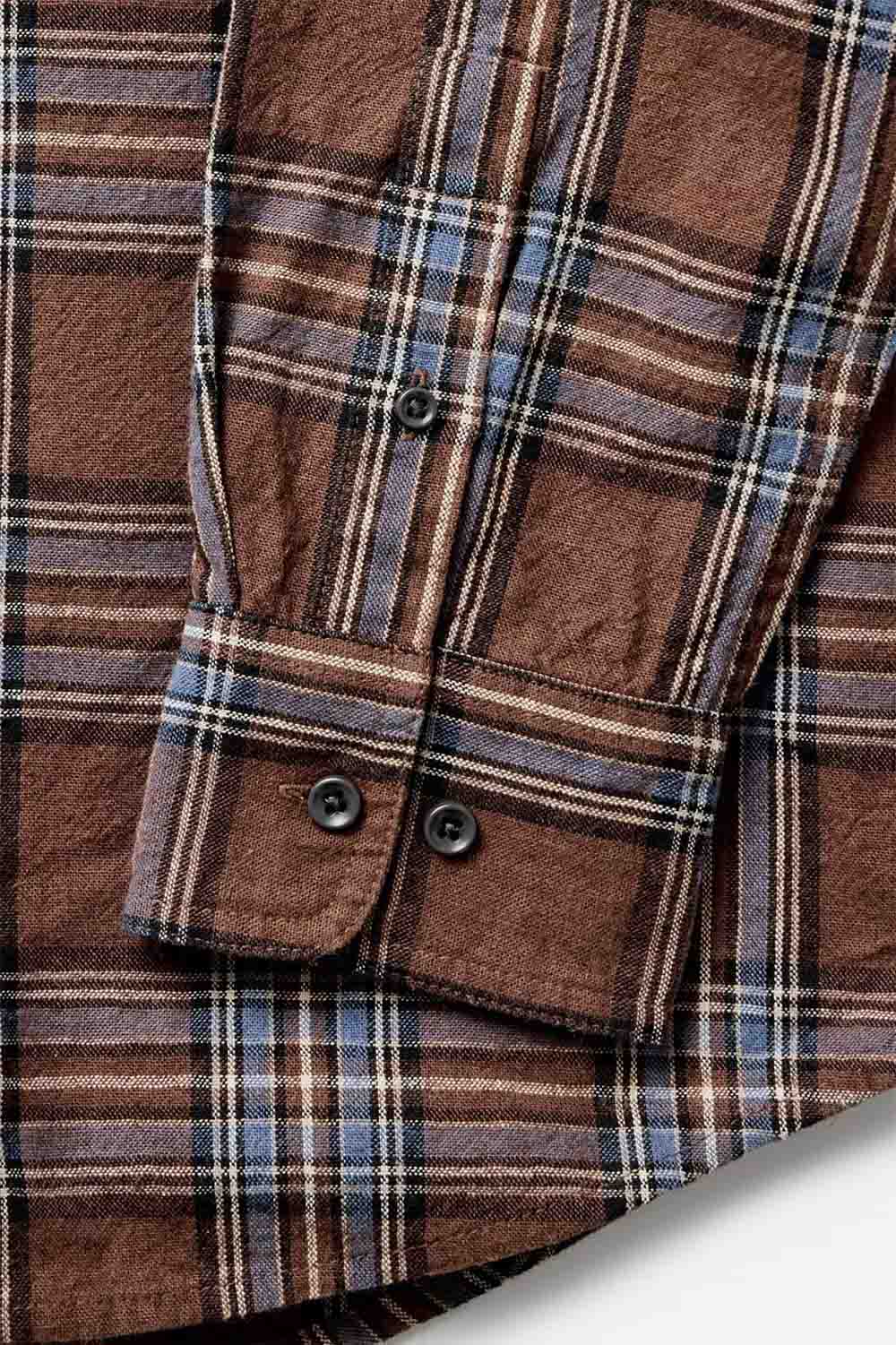 taylor stitch the craftsman shirt brick plaid sleeve