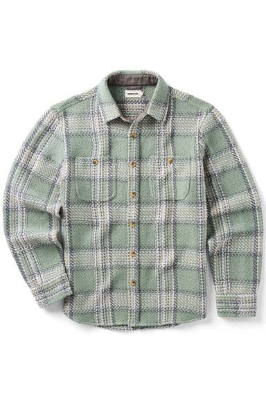 taylor stitch the cutter overshirt sage plaid flatlay