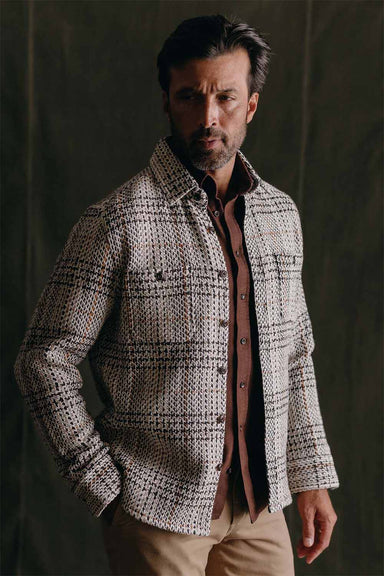 taylor stitch the cutter overshirt stone plaid front