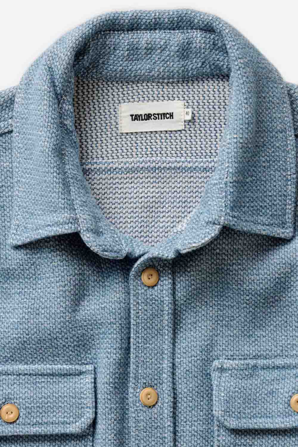 taylor stitch the division shirt washed indigo detail