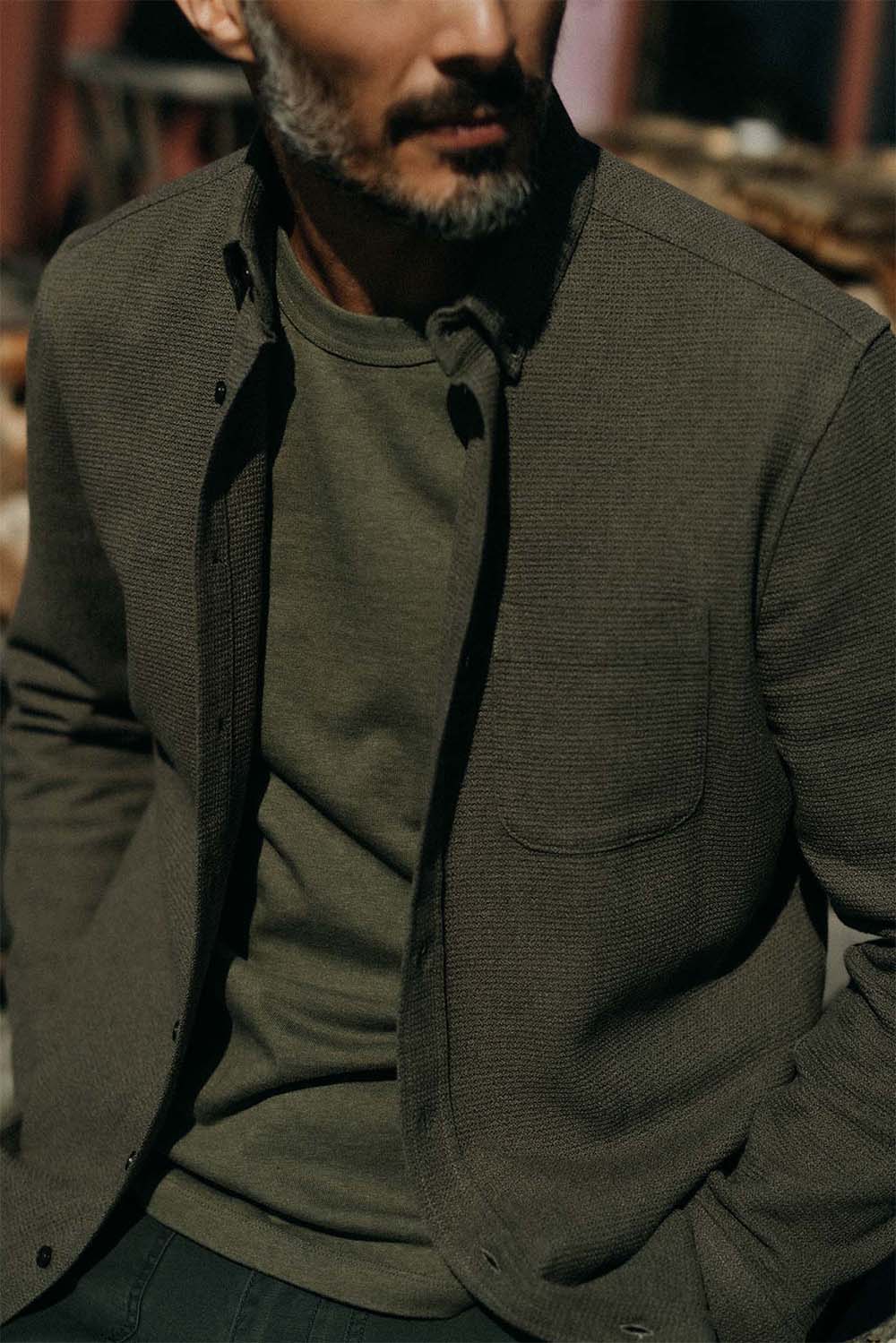 Taylor Stitch - The Jack - Fatigue Olive Waffle - Model