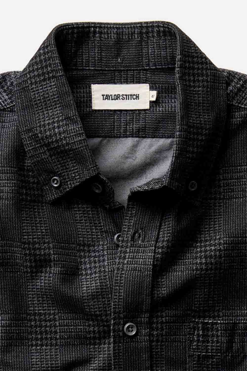 taylor stitch the jack heather coal check pincord collar