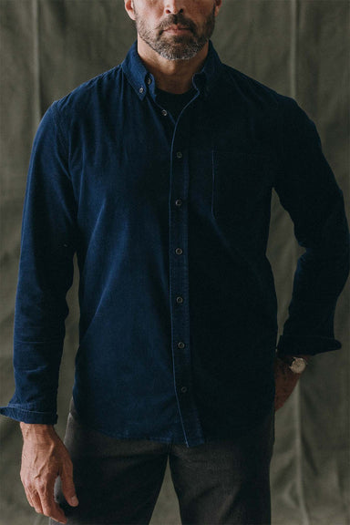 taylor stitch the jack heather rinsed indigo pincord front