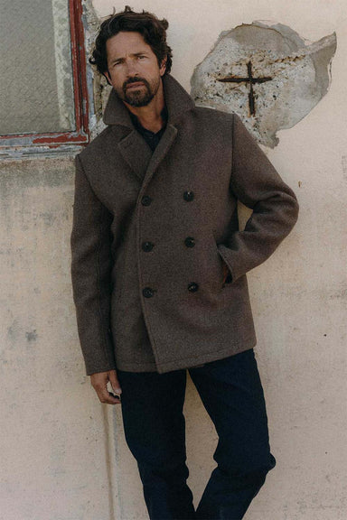 Taylor Stitch - The Mariner Coat - Sable Melton Wool - Model