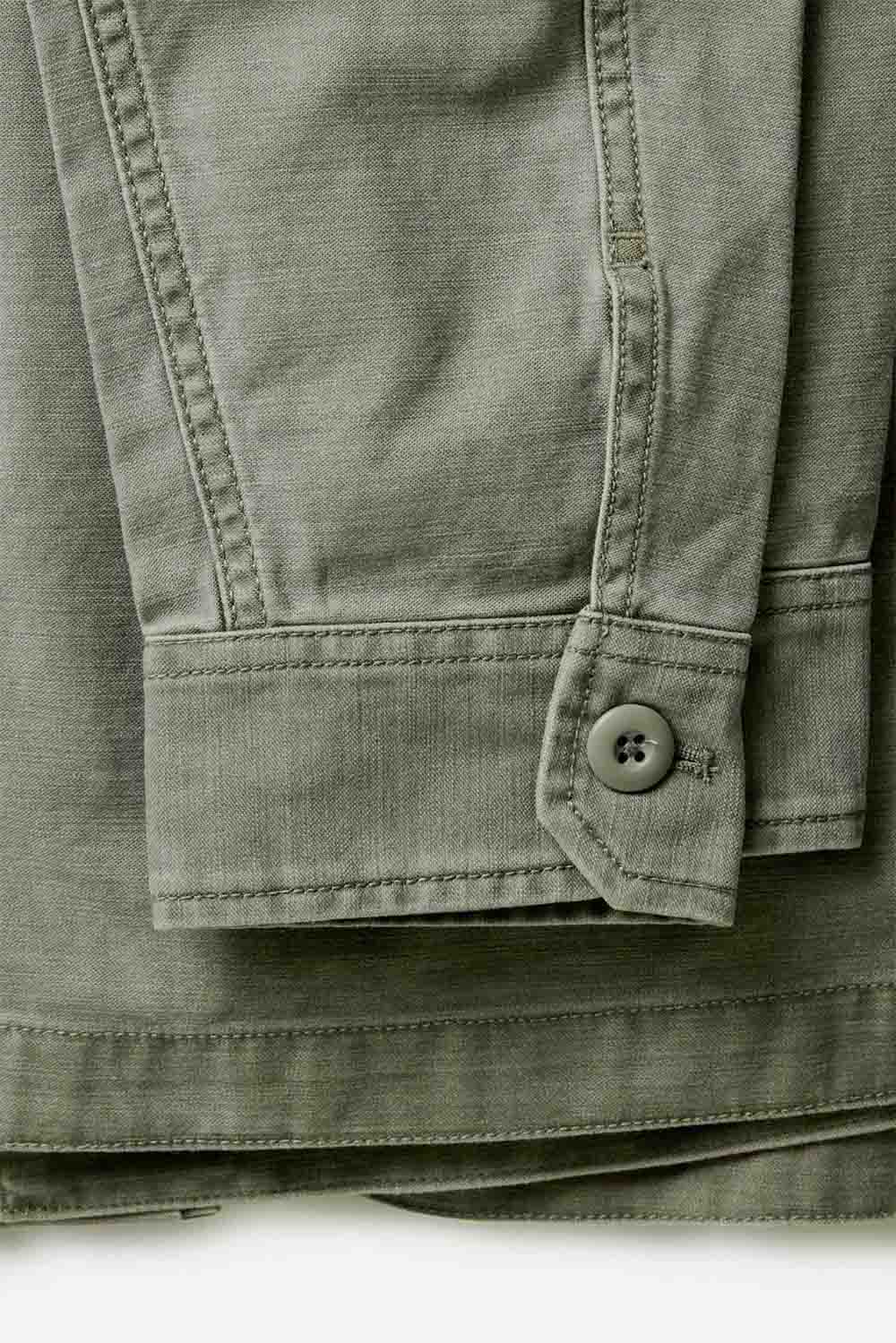 taylor stitch the surplus jacket field olive sateen sleeve