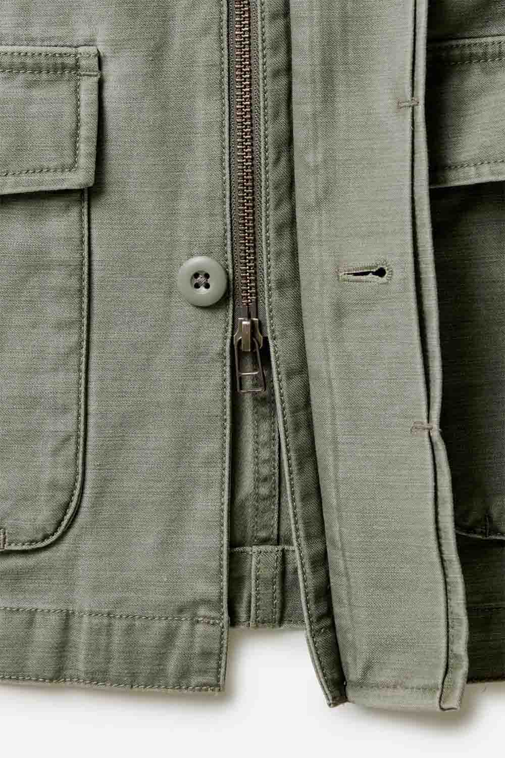 taylor stitch the surplus jacket field olive sateen zipper