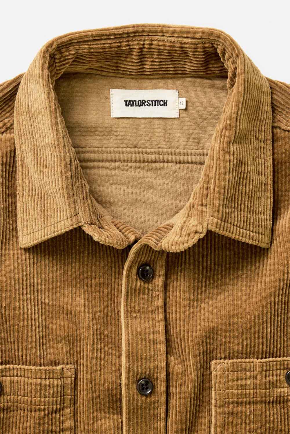 taylor stitch the utility shirt bourbon corduroy collar