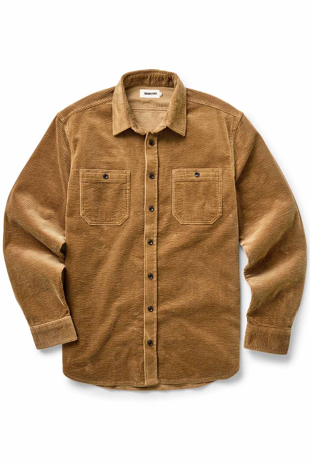 taylor stitch the utility shirt bourbon corduroy flatlay