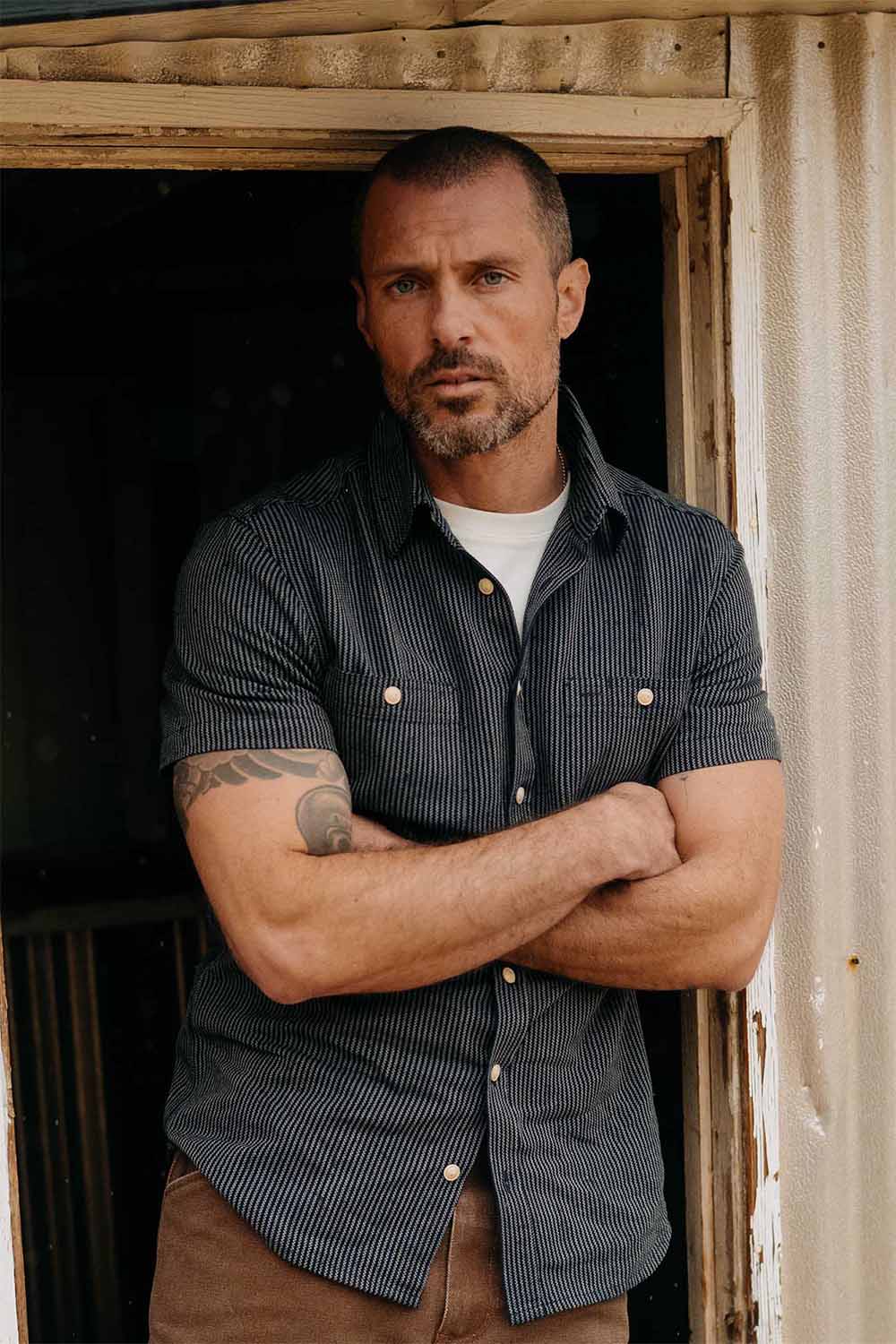 taylor stitch the utility ss roped indigo model