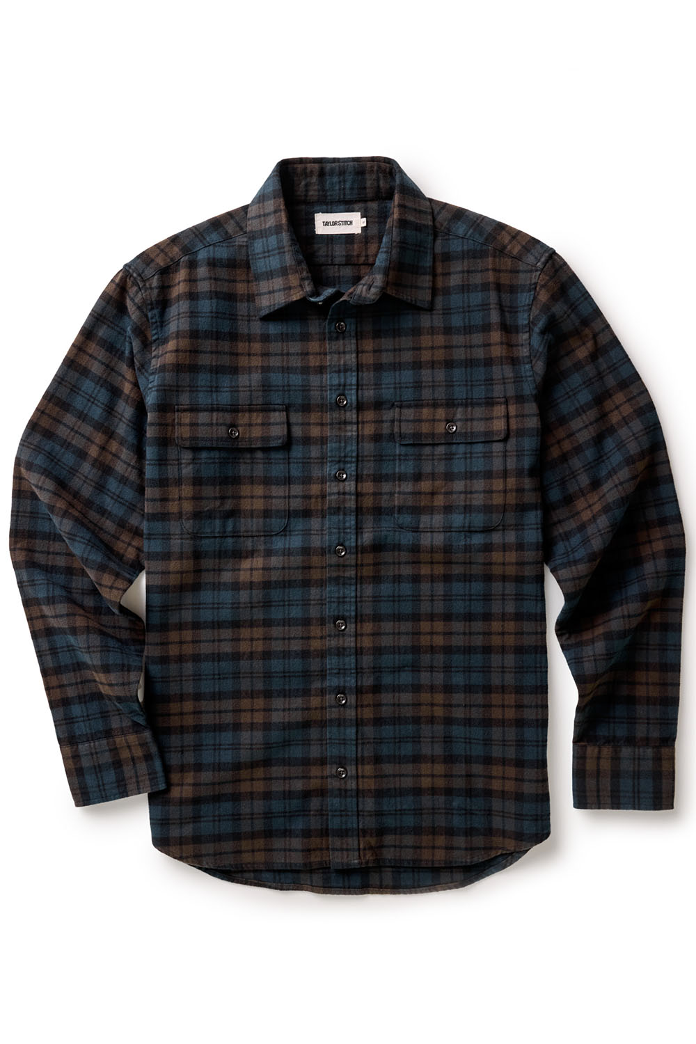 taylor stitch the yosemite shirt wetlands plaid flatlay