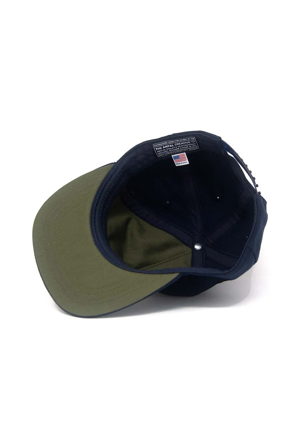 The Ampal Creative Cheetah III Snapback in Navy — Interior view