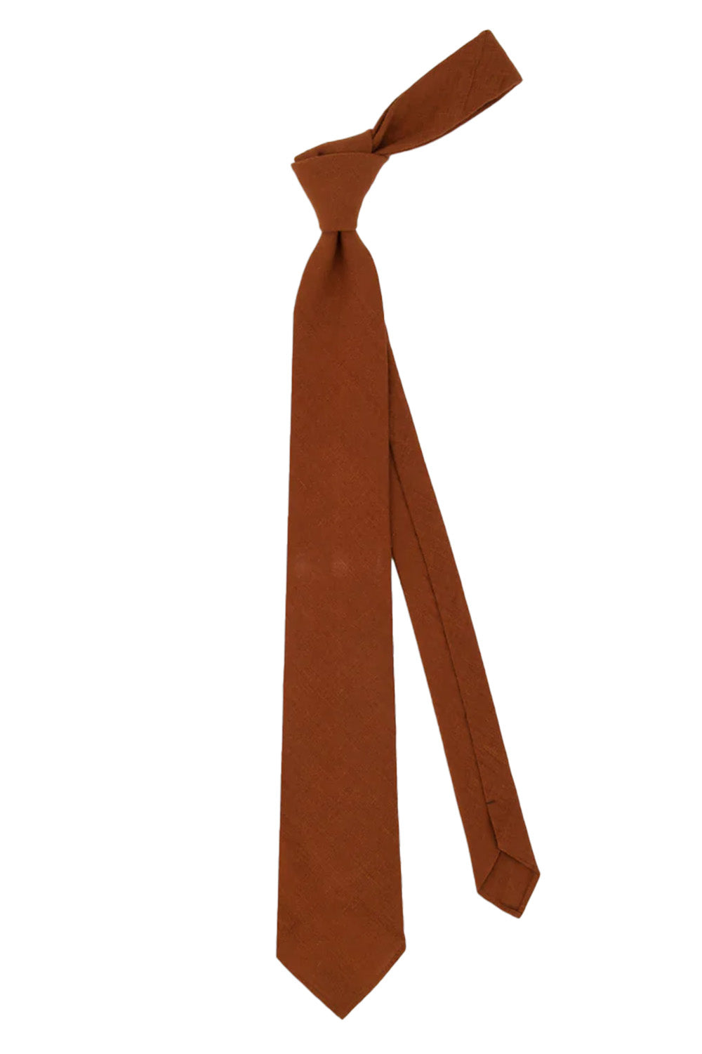 The Tie Bar - Kinzie French Linen Tie - Cinnamon - Front