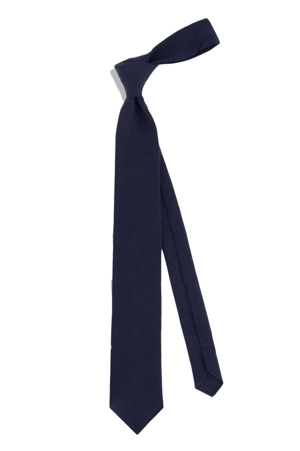 The Tie Bar - Kinzie French Linen Tie - Navy - Front