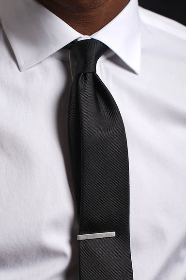 the tie bar grosgrain solid tie black model