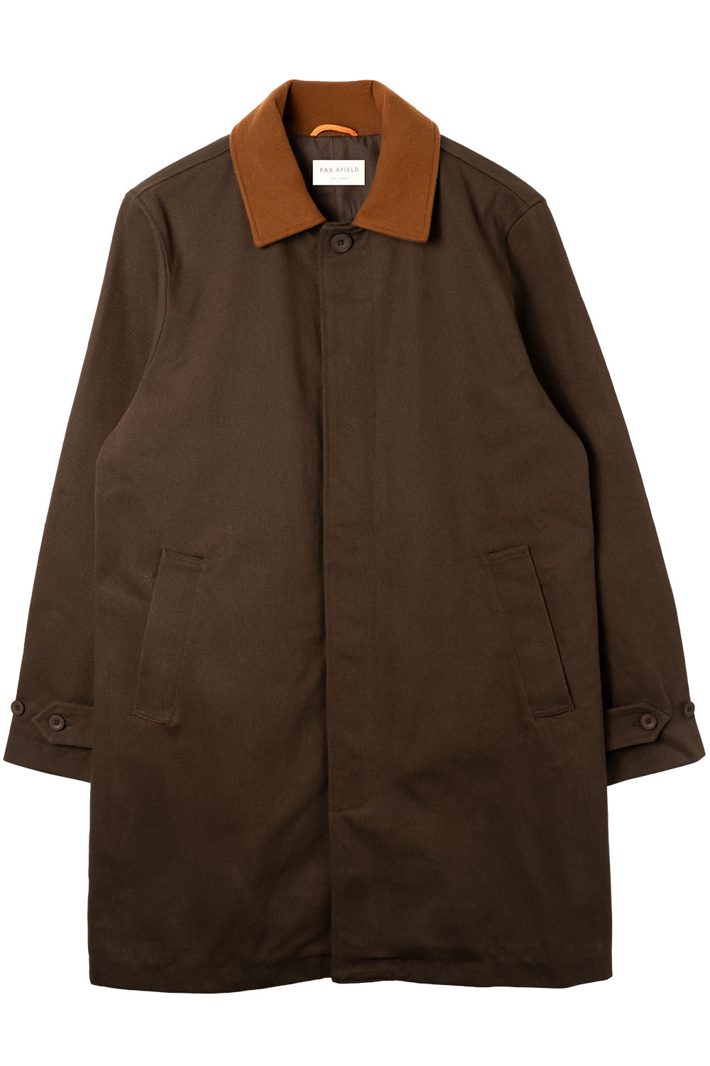 Far Afield - Bell Mac Coat - Dark Brown - Flatlay