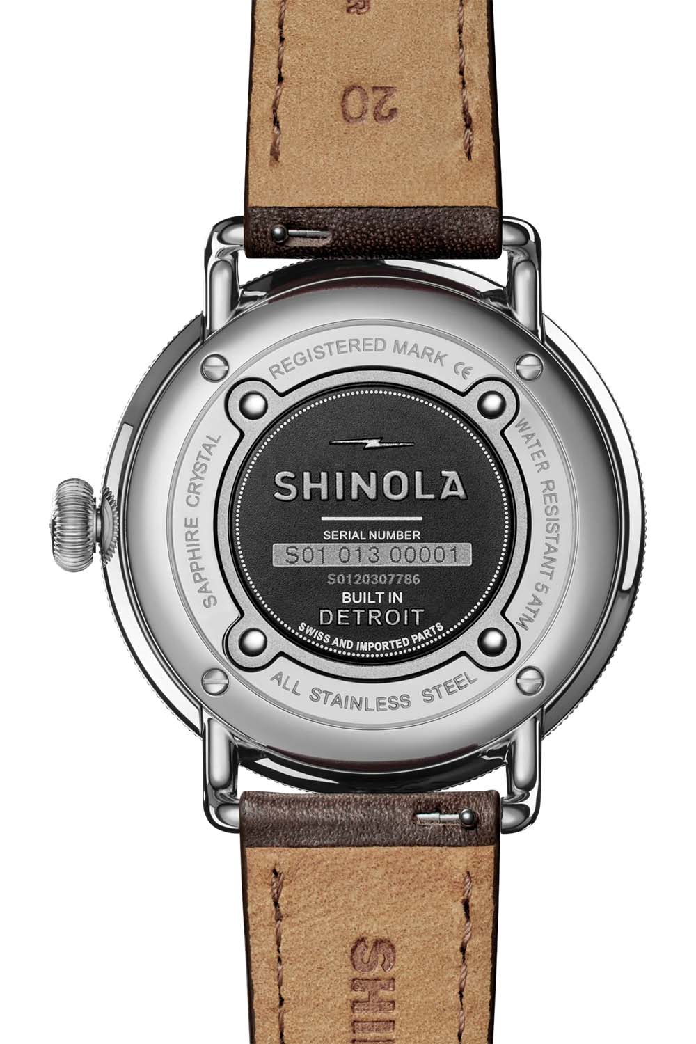 Shinola - Canfield 43mm - Dark Olive - Back Plate