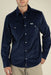 sendero wyatt pearl snap cord long sleeve navy front