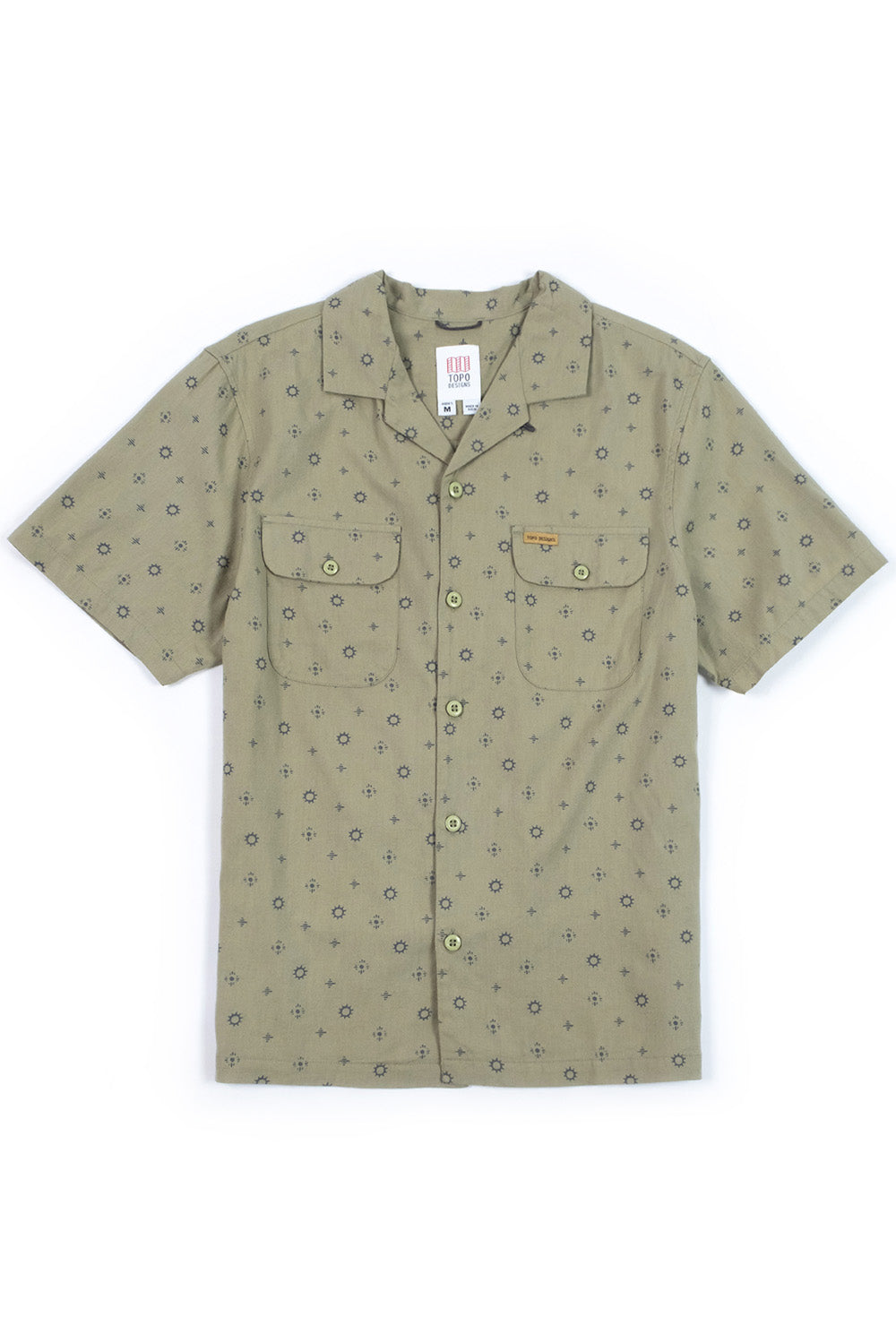 topo daytripper shirt tossed motif oil green front