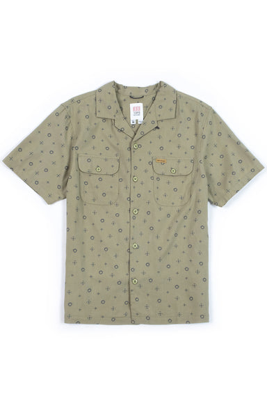 topo daytripper shirt tossed motif oil green front