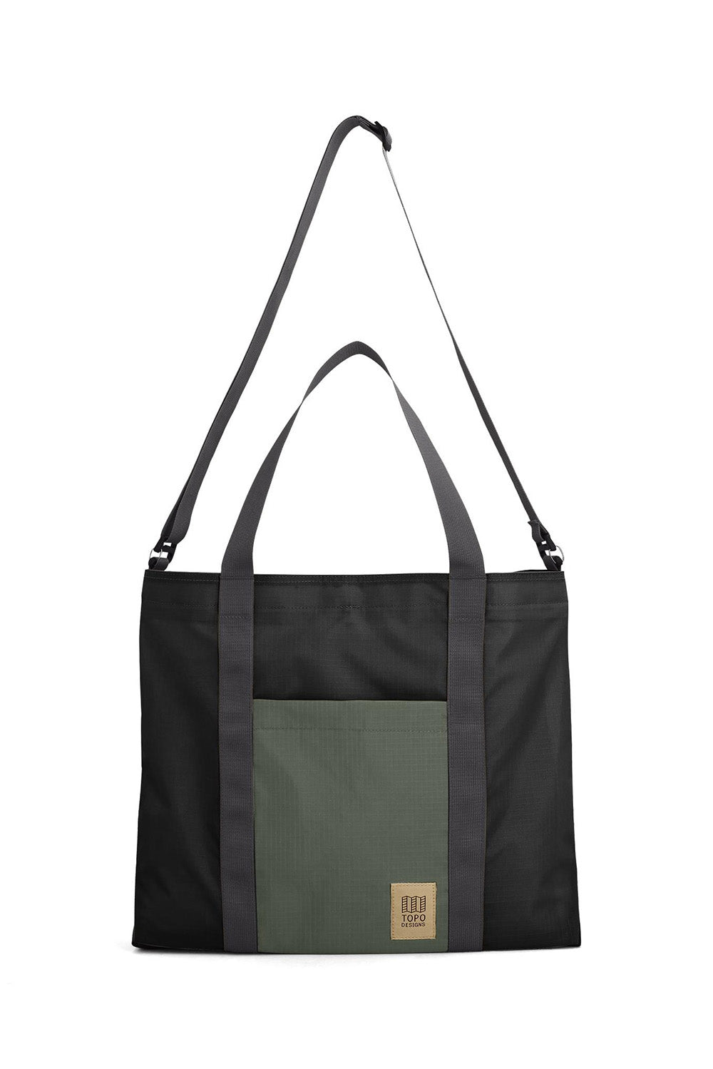 topo mountain essential tote black neutral front 