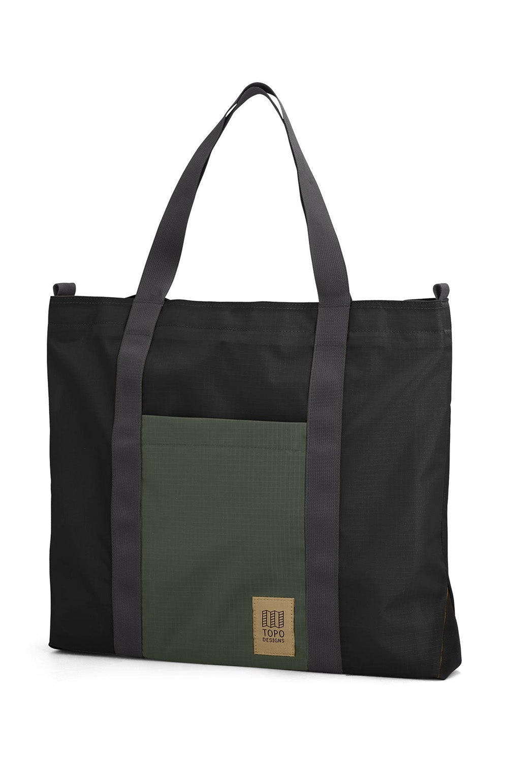 topo mountain essential tote black neutral side