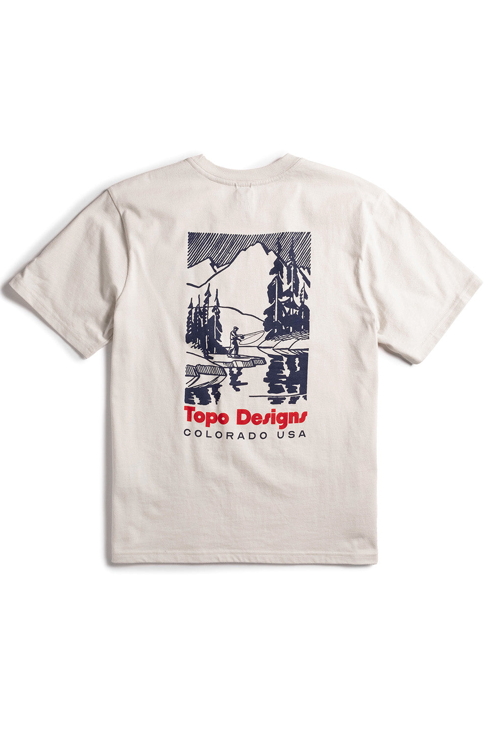 topo mountain river tee bone white back