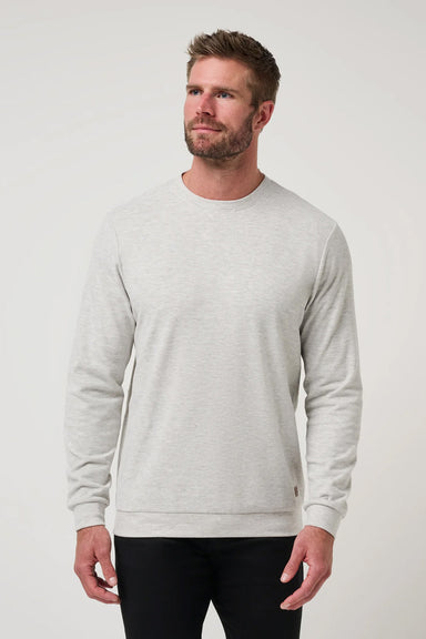 Travis Mathew Cloud Sweater in Heather Grey — Front view