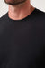 Travis Mathew Peak Fleece Crew in Black — Detail neckline view