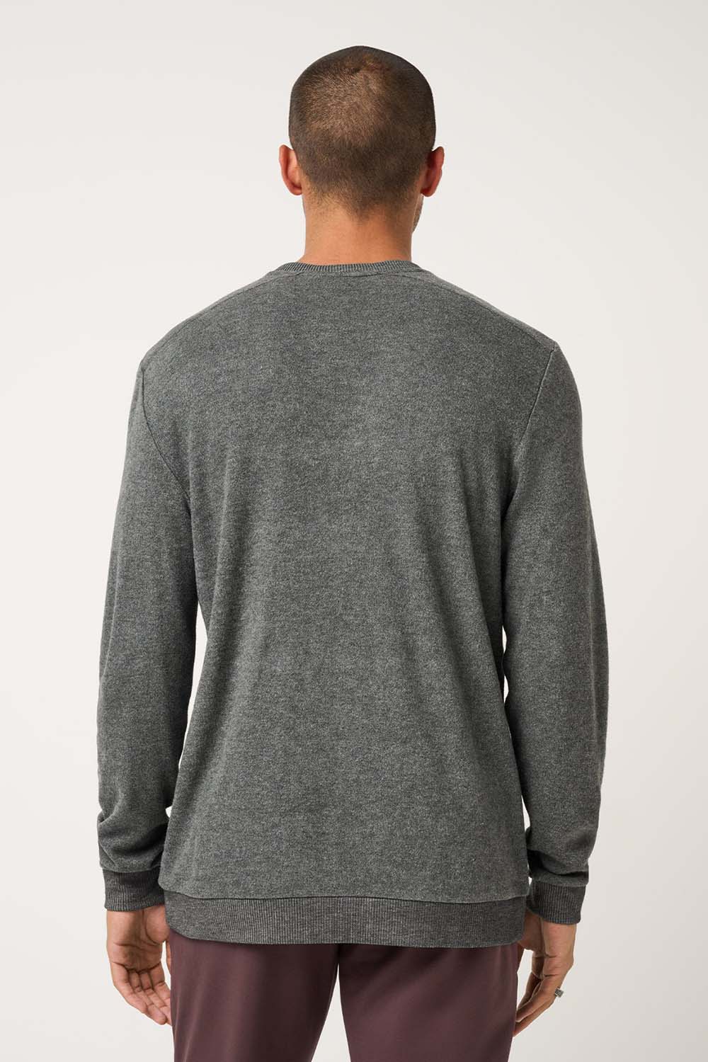 Travis Mathew - Social Club Brushed Crew - Heather Dk Grey - Model Back