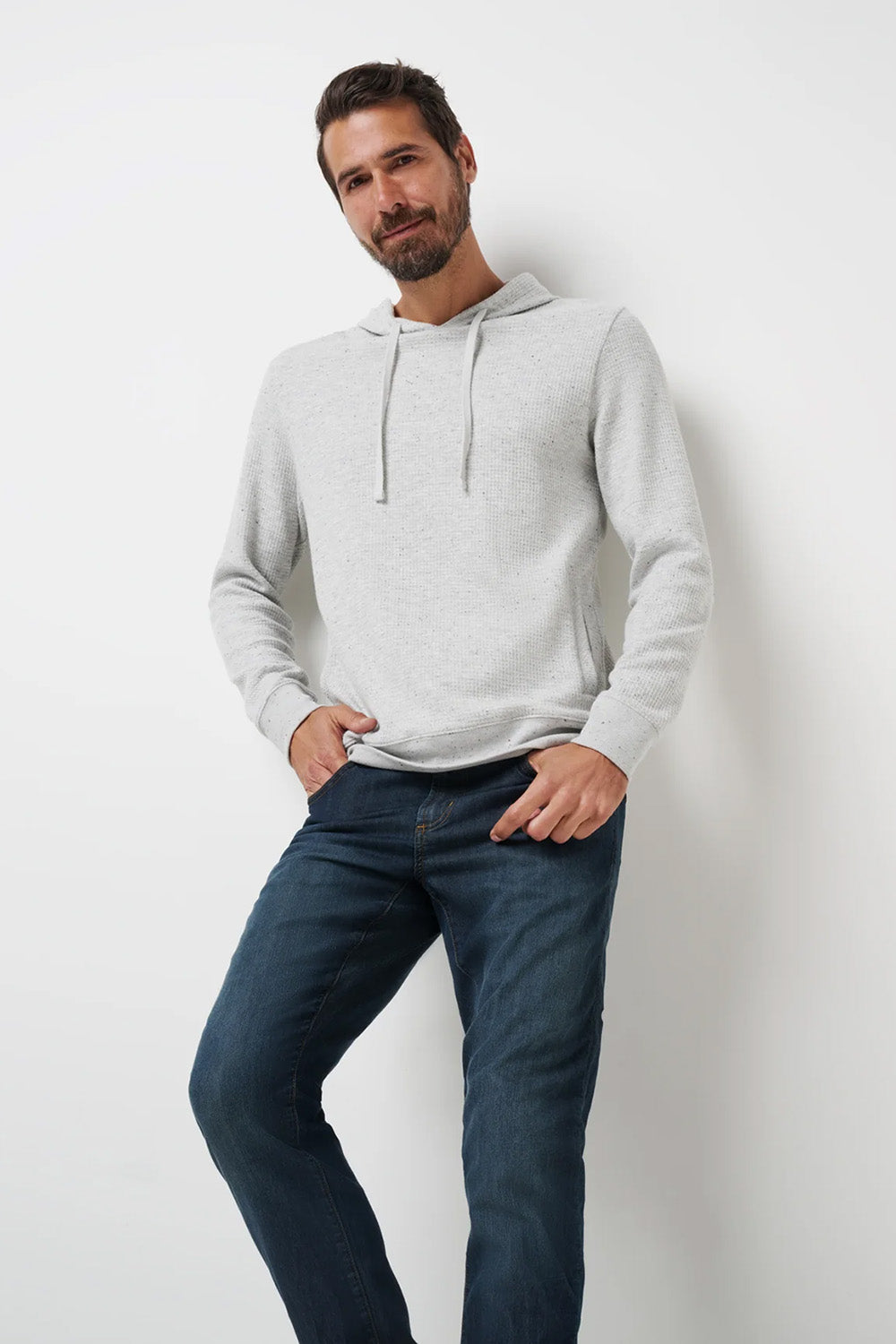 travis mathew cloud waffle hoodie light grey