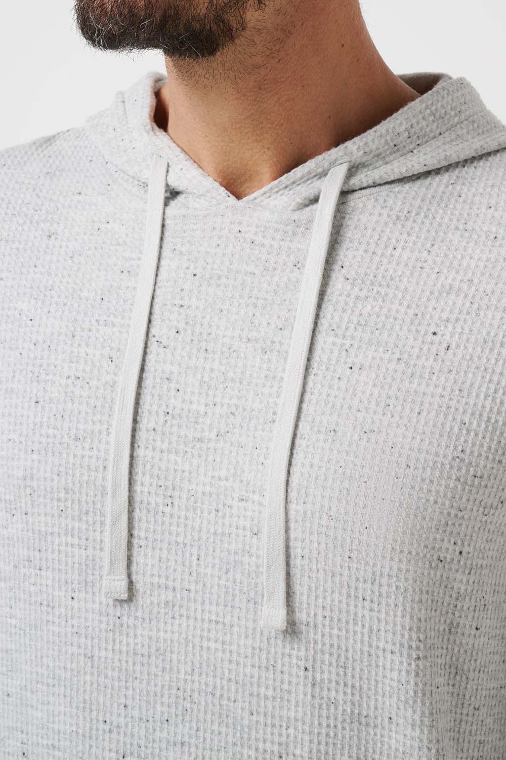 travis mathew cloud waffle hoodie light grey detail