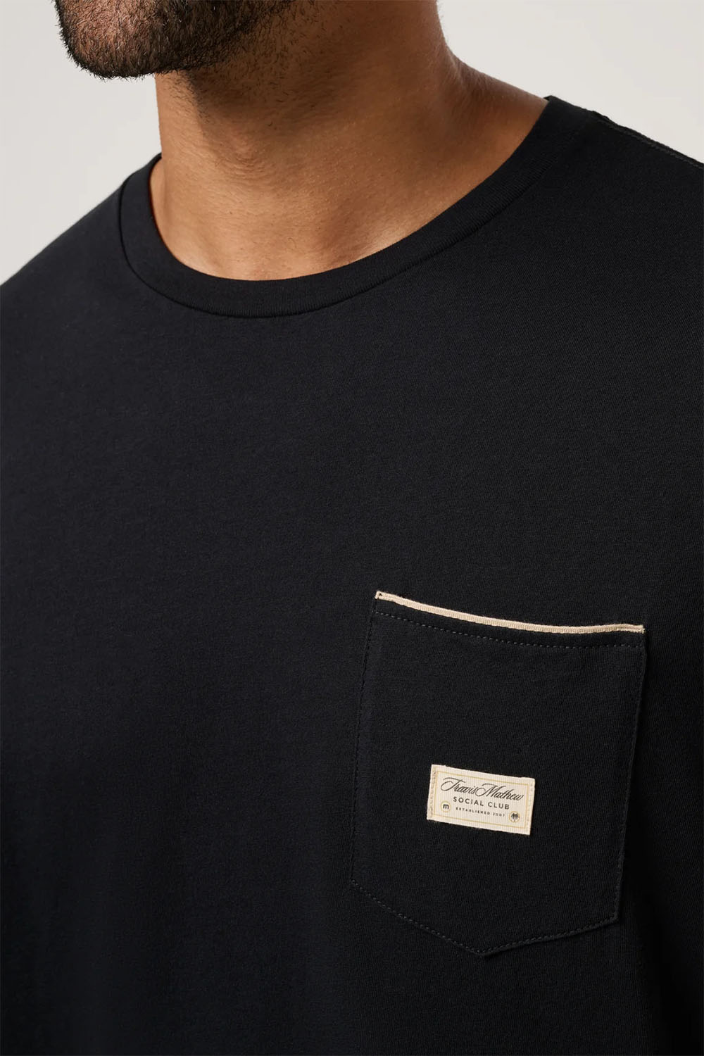 travis mathew social club tee black detail