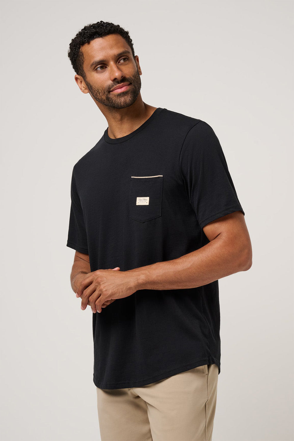 travis mathew social club tee black front