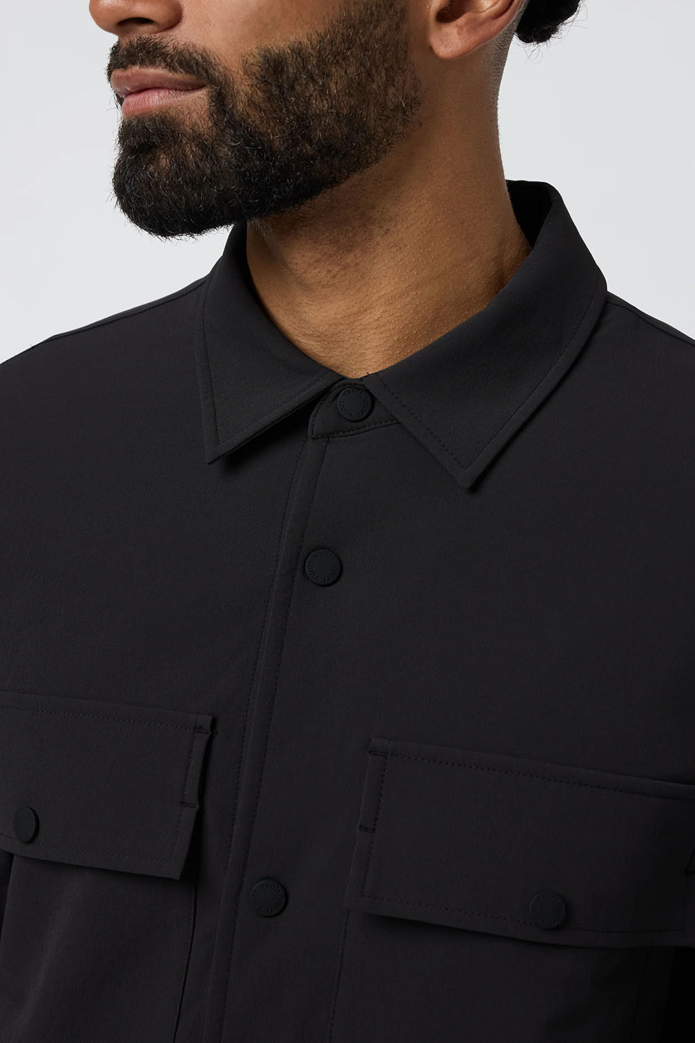 Vuori - Lawson Tech Shirt Jacket - Black - Detail