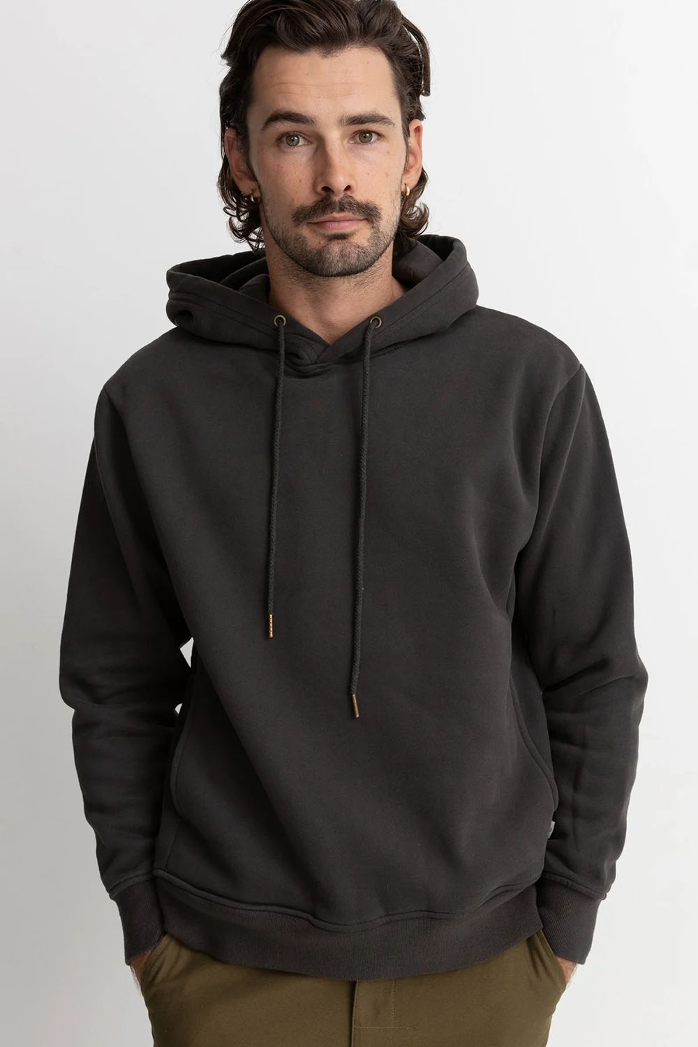 Rhythm - Classic Fleece Hood - Vintage Black - Front