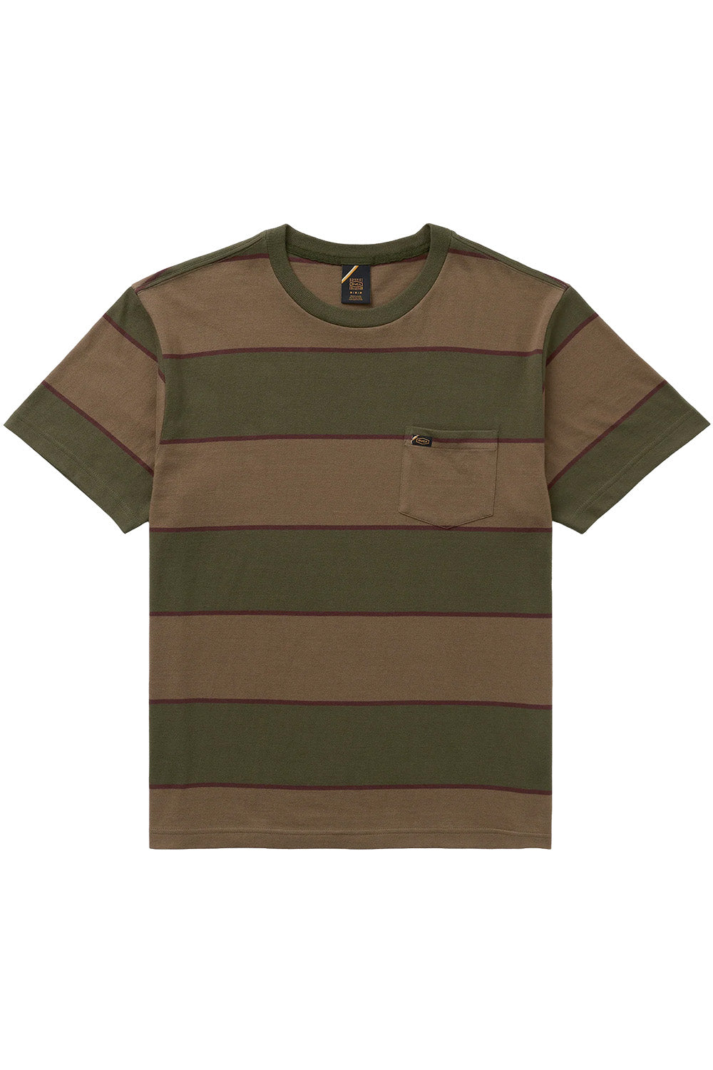 RVCA Dayshift Stripe Tee in Fatigue — Flatlay view