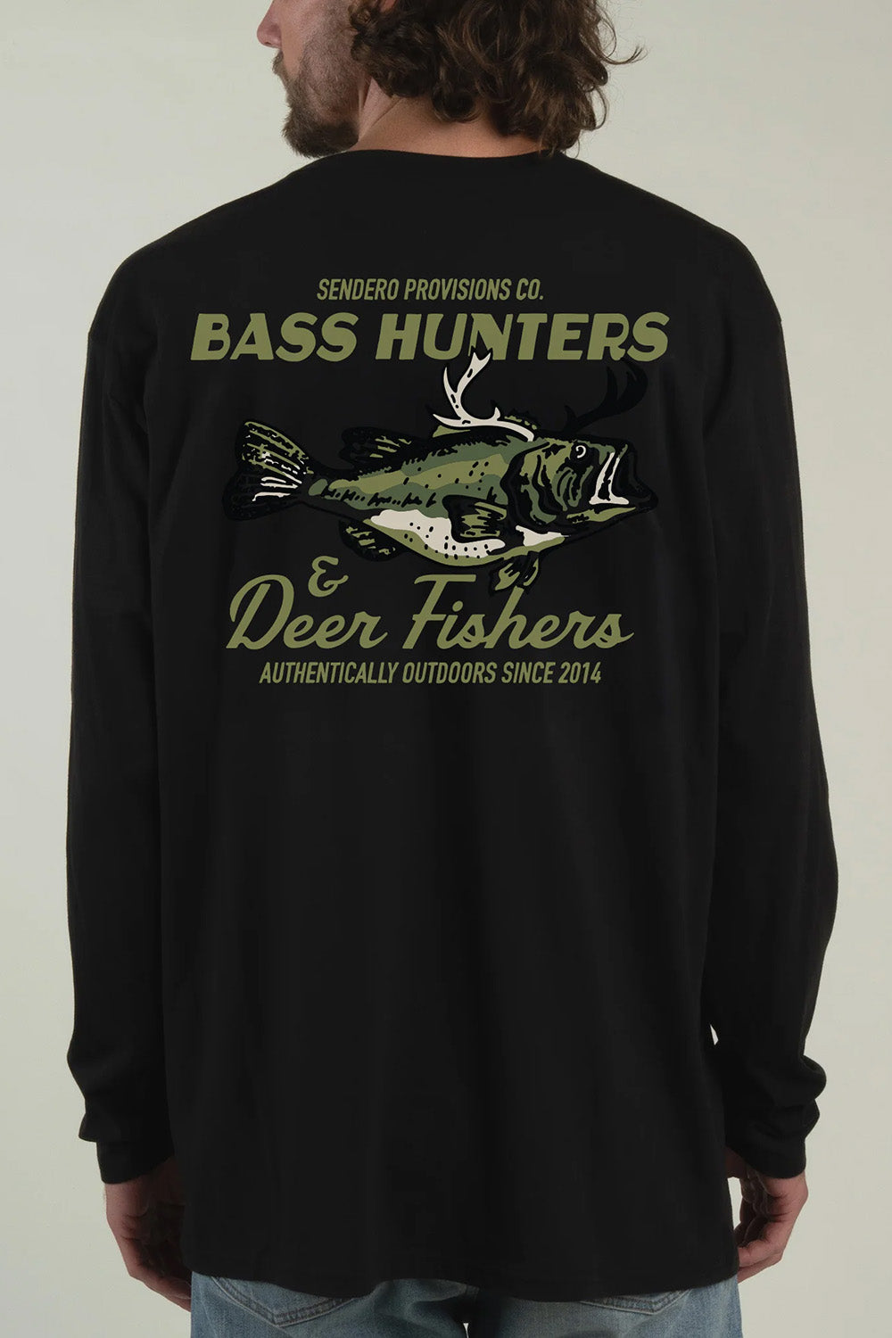 sendero deer fishers long sleeve black back
