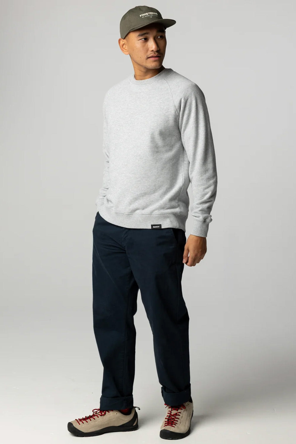 Finisterre - Coho Sweatshirt - Grey Marl - Model Front
