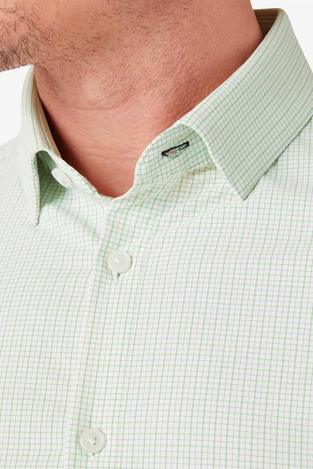 Mizzen + Main - Leeward LS - Fern Filbert Plaid - Detail