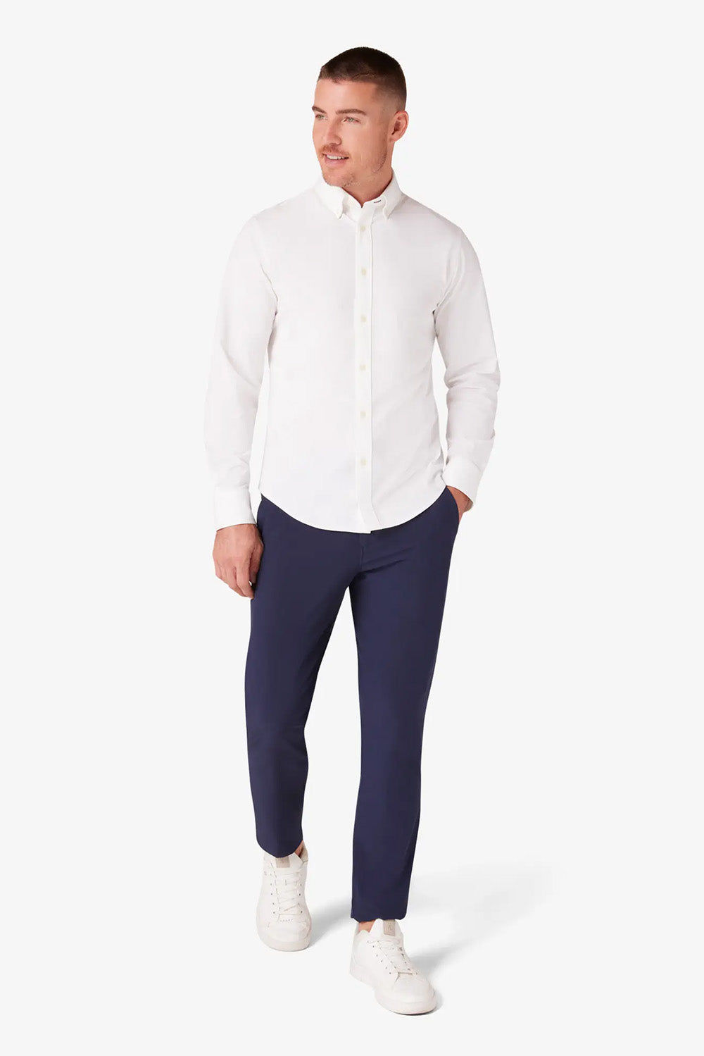 Mizzen + Main - Ellis Oxford - White Solid - Front