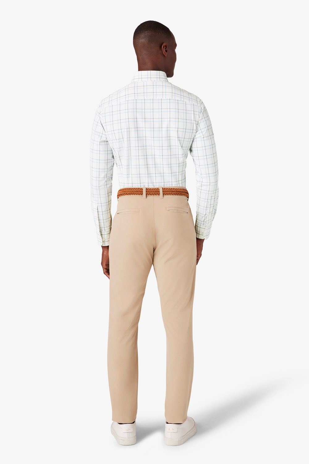 Mizzen + Main - Leeward LS - White Larkin Plaid - Back