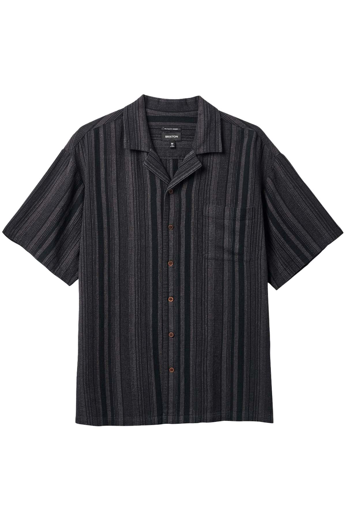 Brixton - Bunker Seersucker SS - Black/Charcoal - Flatlay