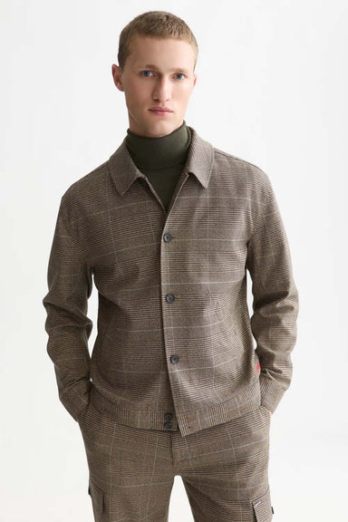 Scotch and Soda Tailored Checked Blouson in Dijon Check — Front view