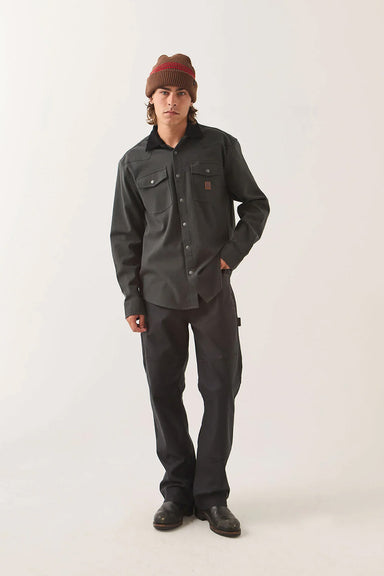 Brixton - Bowery Builders Ranch Performance Flannel - Black - Model Front