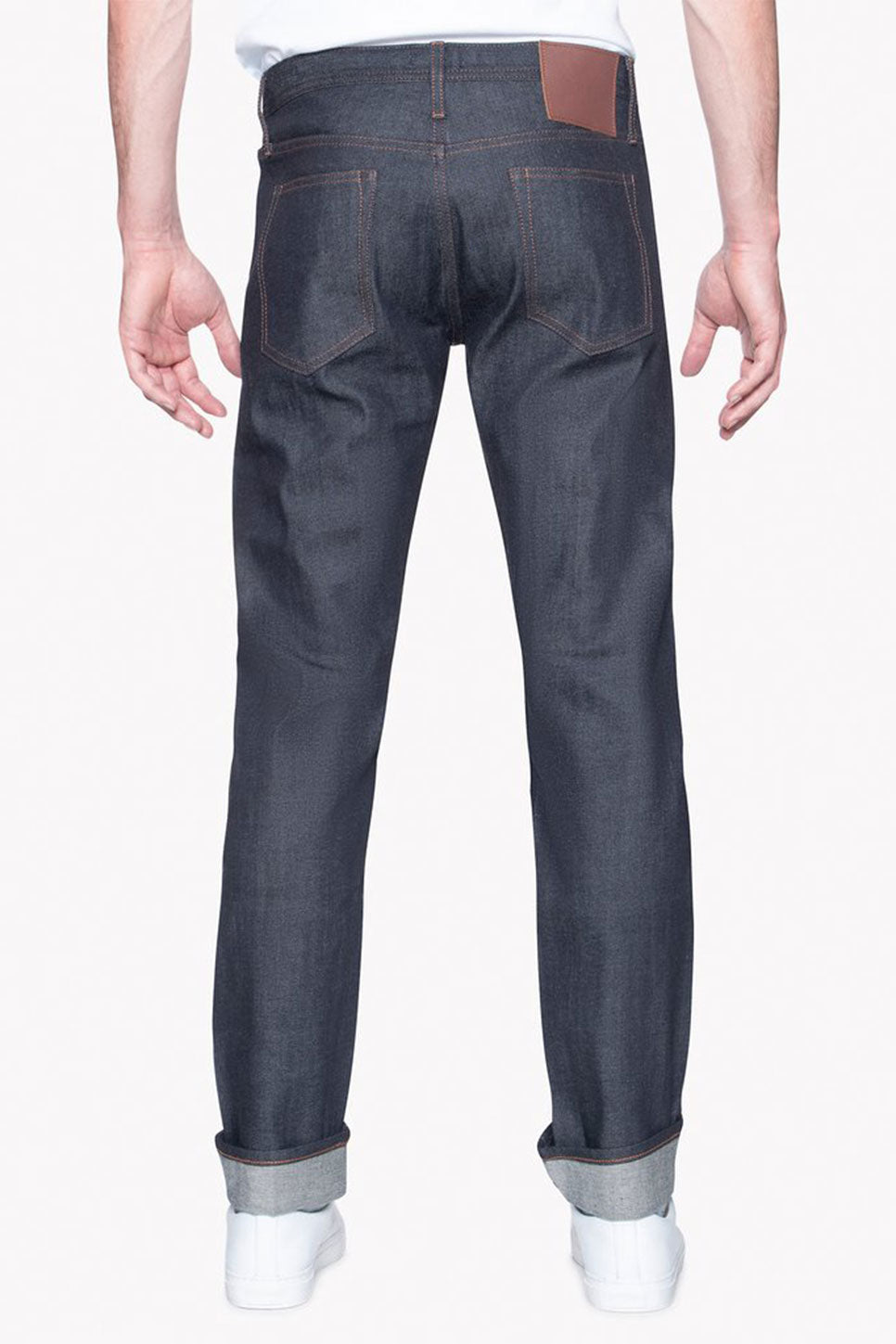 Unbranded - UB222 Taper - Indigo Stretch Selvedge - Model Back View