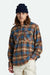 Brixton - Bowery LS Flannel - Ocean Blue/Palm Desert/Sand - Model